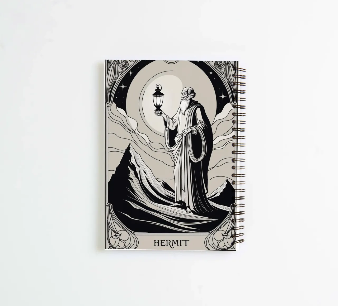 The Hermit – Guide to Enlightenment spiral notebook by Mystique & Muse
