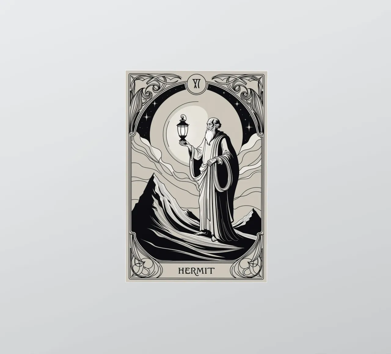 L'ermite - Guide de l'illumination autocollant de Mystique & Muse