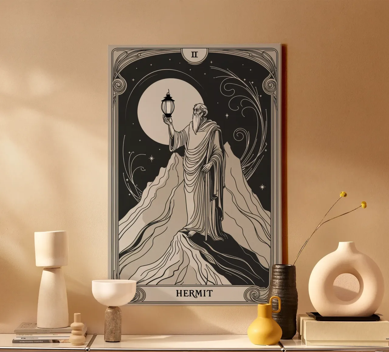 The Hermit - Path of Inner Wisdom canvas by Mystique & Muse