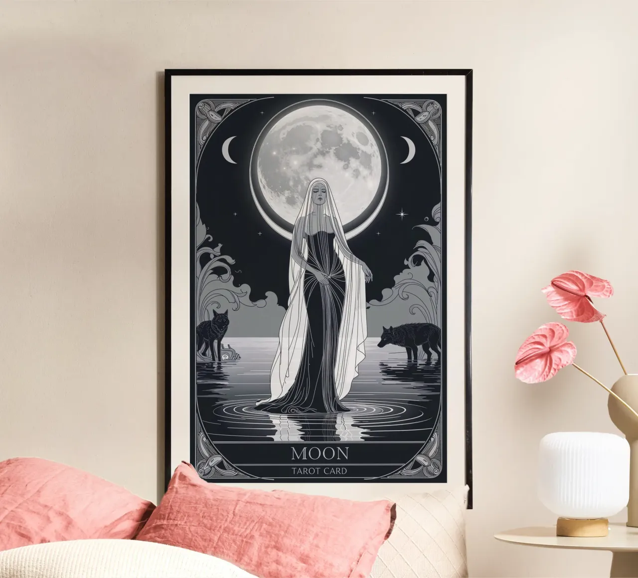 La Luna - La visita di Lunar poster con telaio in alluminio da Mystique & Muse