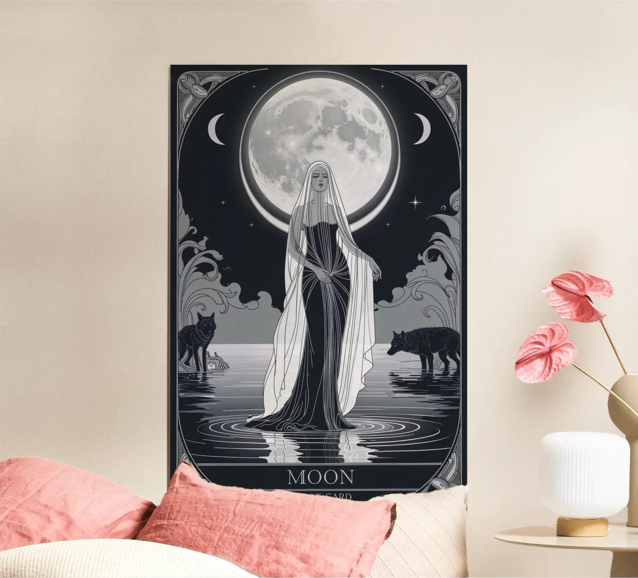 La Luna - La visita di Lunar poster con telaio in alluminio da Mystique & Muse