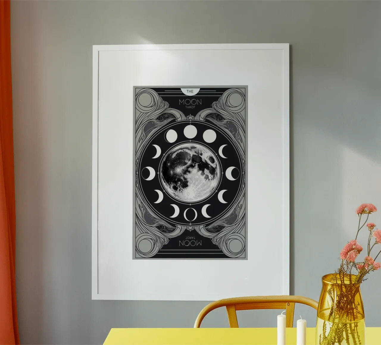 The Moon – Phases of the Moon in Tarot Symbolism poster by Mystique & Muse