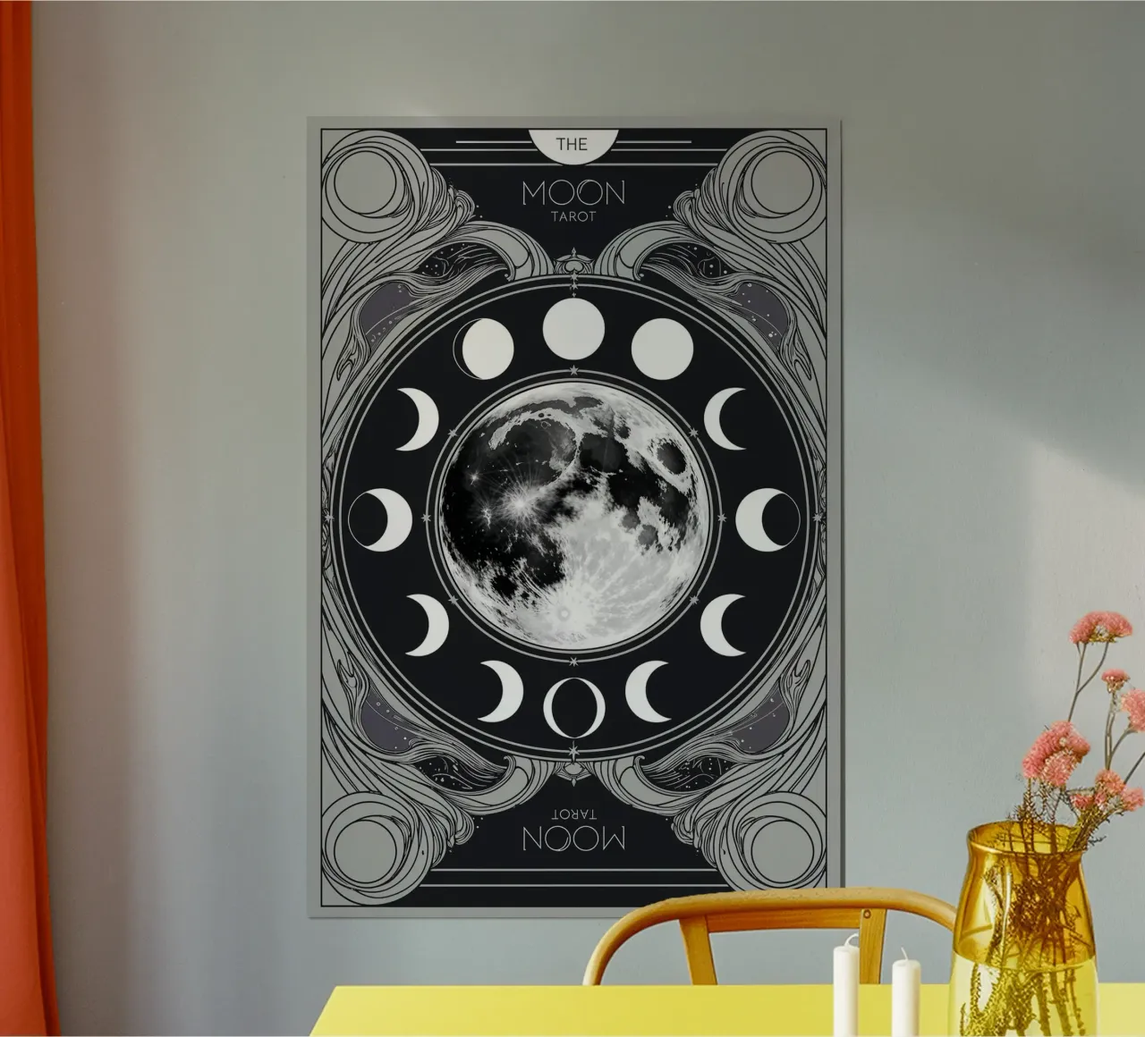 The Moon – Phases of the Moon in Tarot Symbolism poster by Mystique & Muse