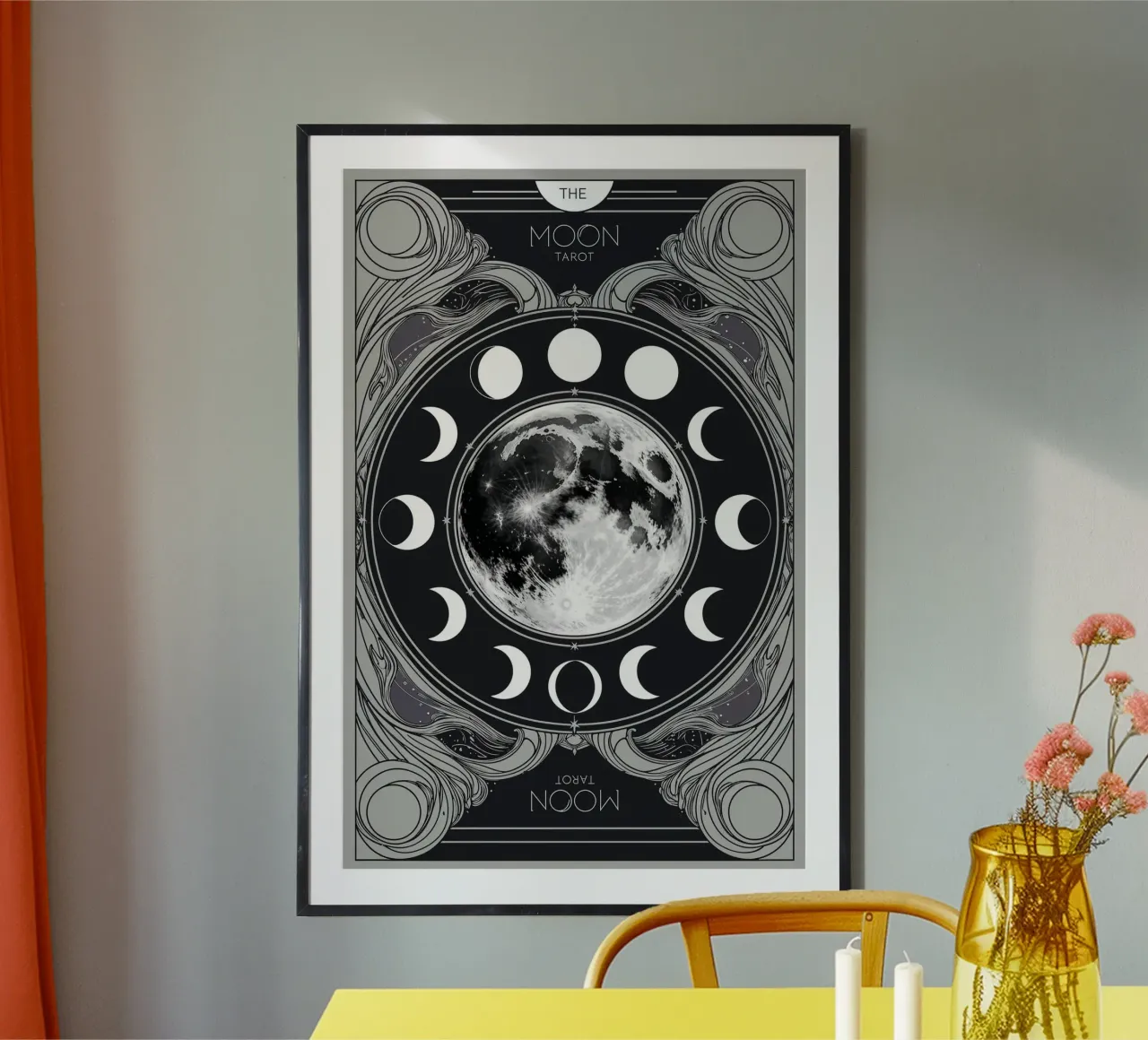 The Moon – Phases of the Moon in Tarot Symbolism poster by Mystique & Muse
