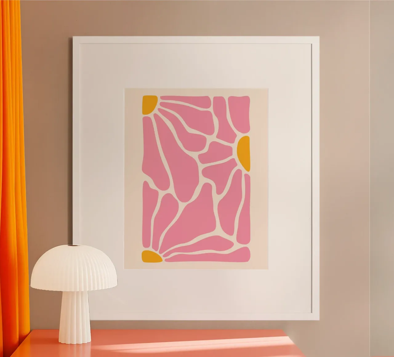 Pink Flower Gallery Wall Art, Botanical print, Trendy Poster poster con telaio in legno da pdigitalprints