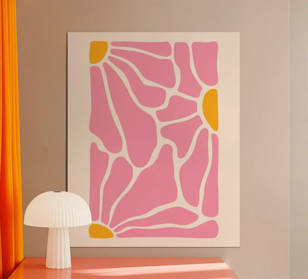 Pink Flower Gallery Wall Art, Botanical print, Trendy Poster poster con telaio in legno da pdigitalprints