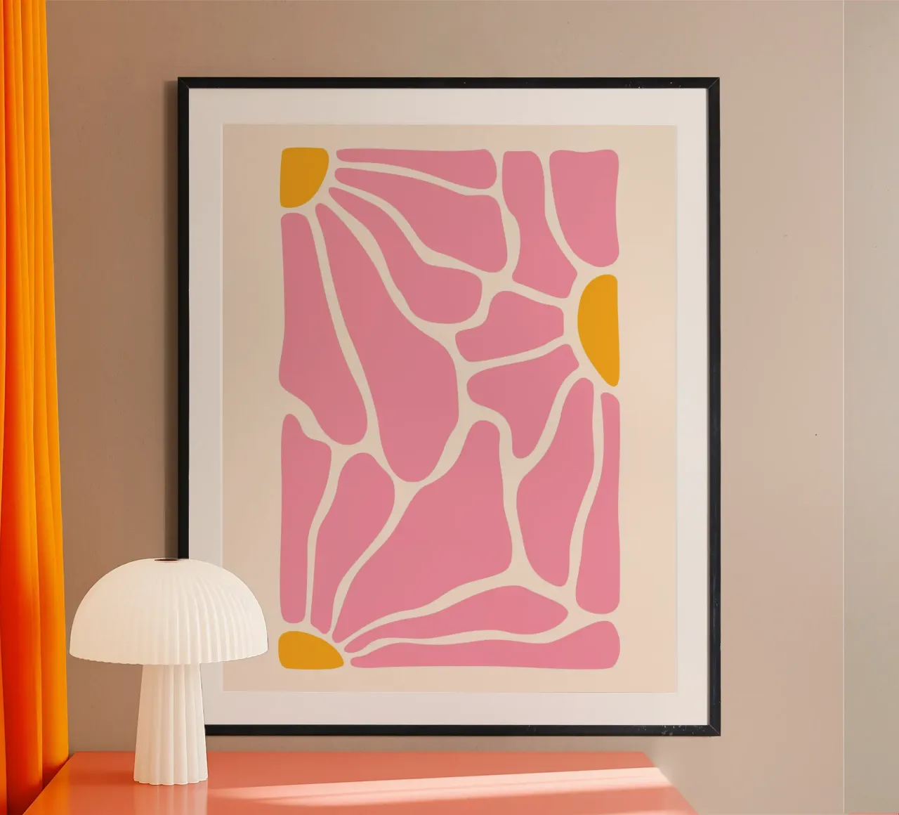 Pink Flower Gallery Wall Art, Botanical print, Trendy Poster poster con telaio in legno da pdigitalprints