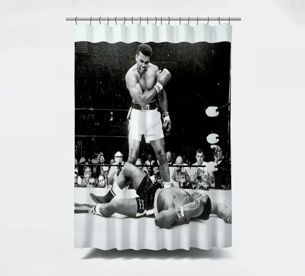 Muhammad Ali rematch with Sonny Liston, 1965 tenda da doccia da Gallery Print and Art Limited