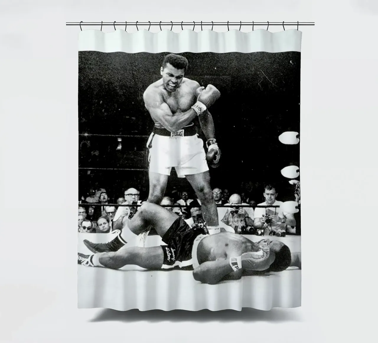 Muhammad Ali rematch with Sonny Liston, 1965 tenda da doccia da Gallery Print and Art Limited