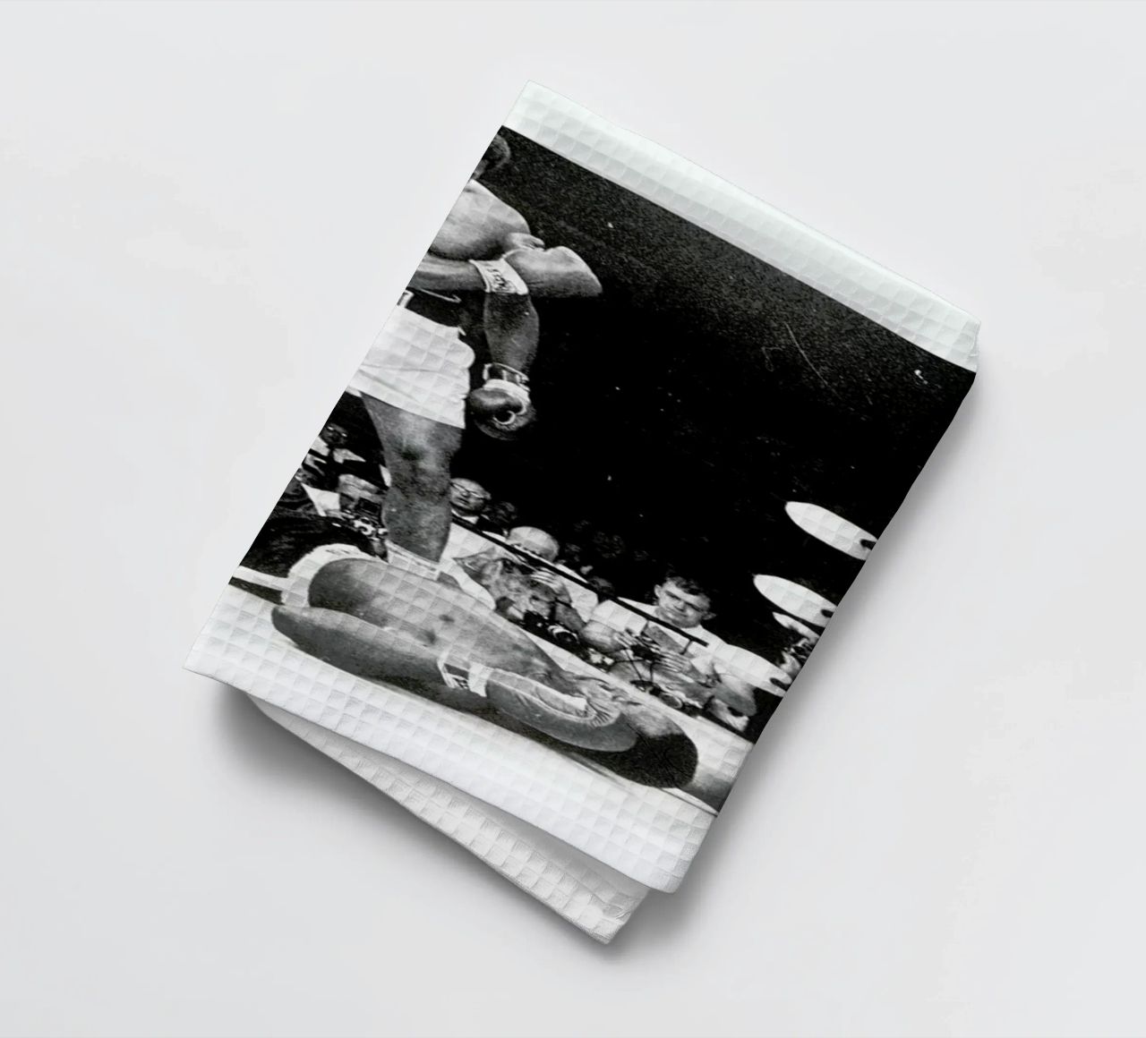 Muhammad Ali rematch with Sonny Liston, 1965 tea towel by Gallery Print and Art Limited