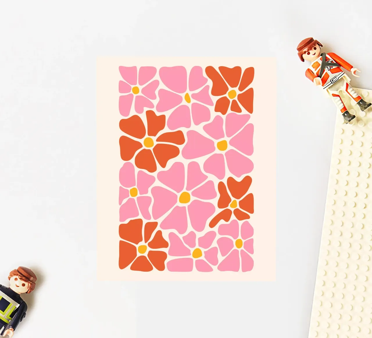 Pink Groovy Flowers Abstract Botanical Flowers Sticker von pdigitalprints
