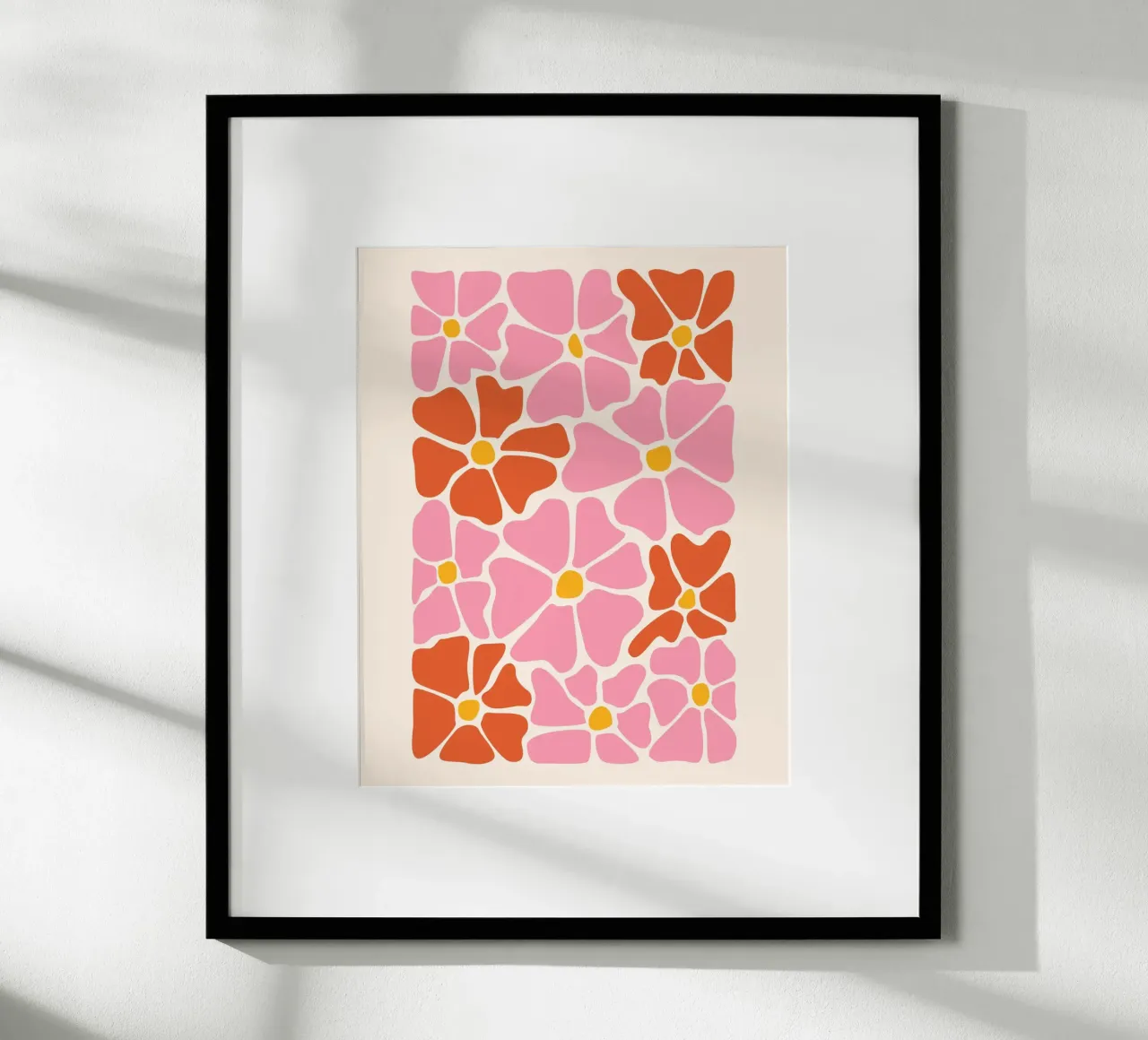 Pink Groovy Flowers Abstract Botanical Flowers carta hahnemühle da pdigitalprints