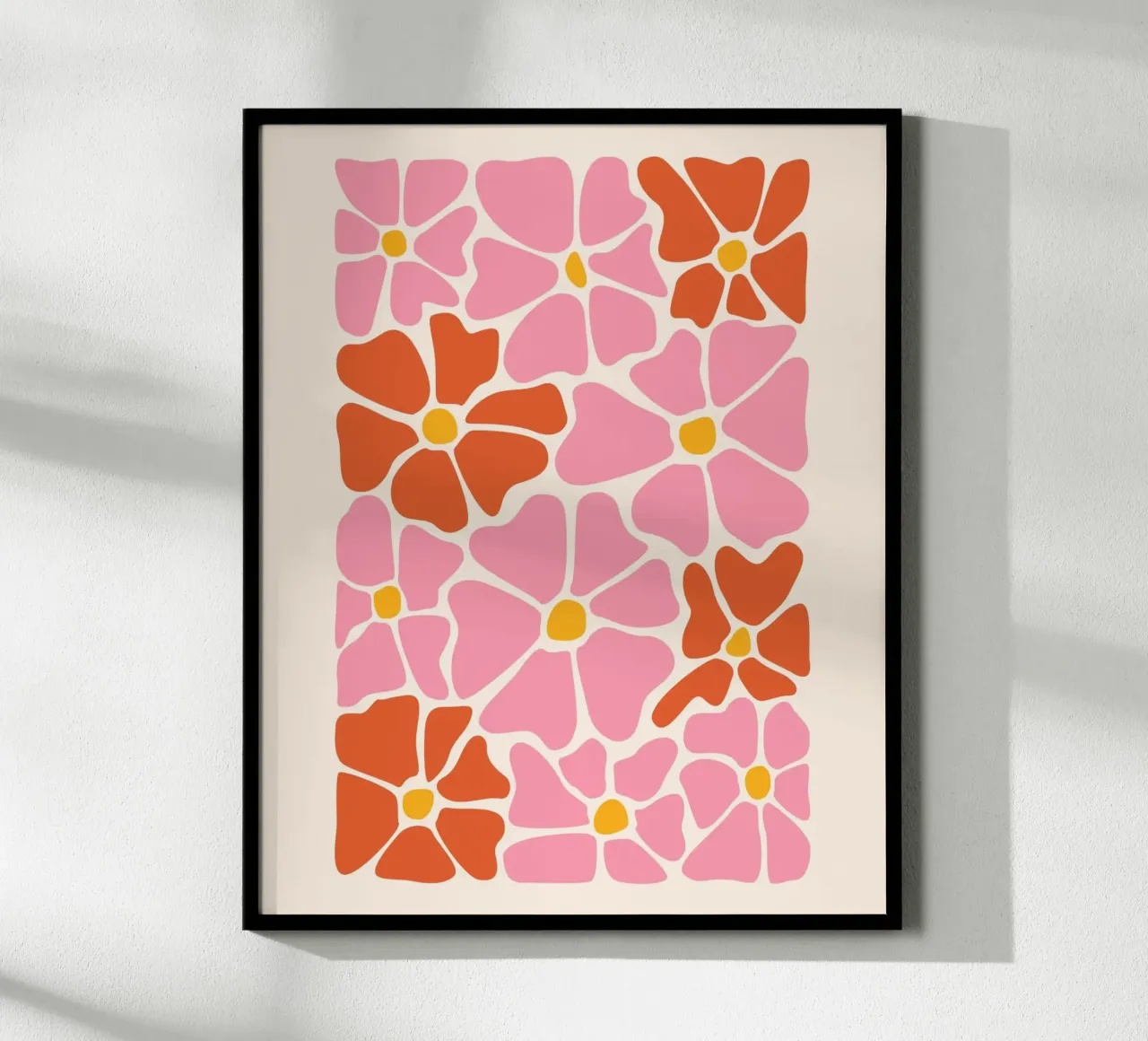 Pink Groovy Flowers Abstract Botanical Flowers carta hahnemühle da pdigitalprints
