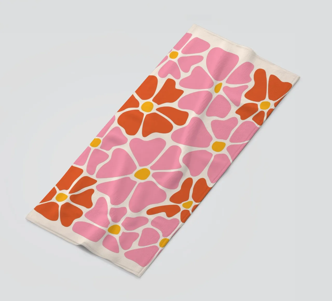 Pink Groovy Flowers Abstract Botanical Flowers telo mare da pdigitalprints