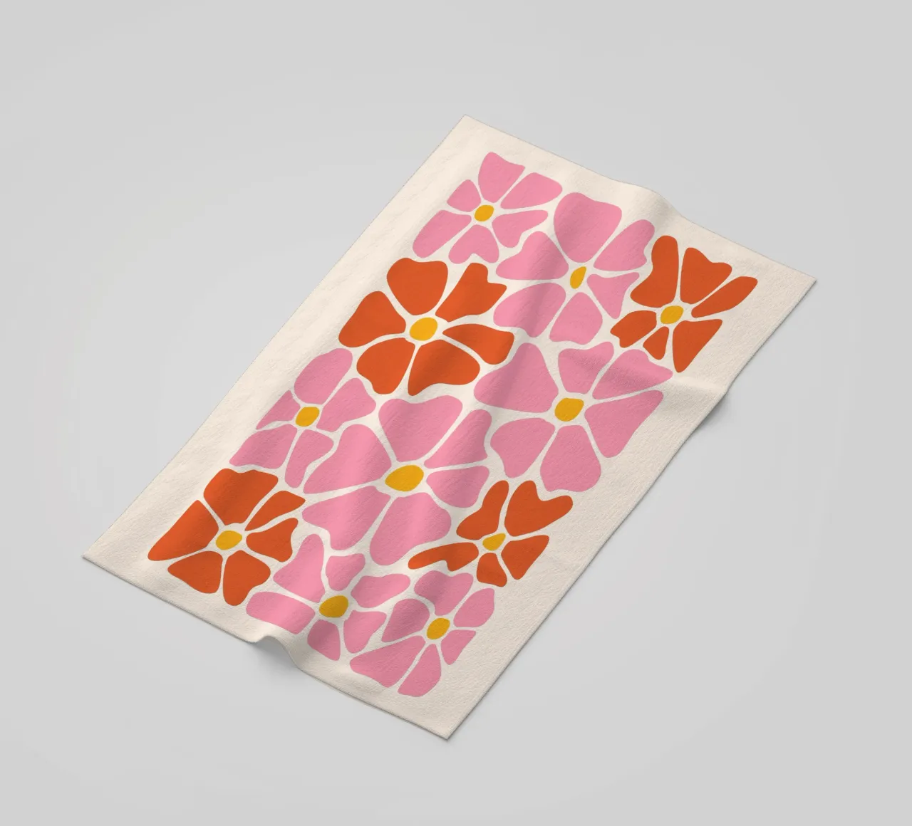 Pink Groovy Flowers Abstract Botanical Flowers telo mare da pdigitalprints