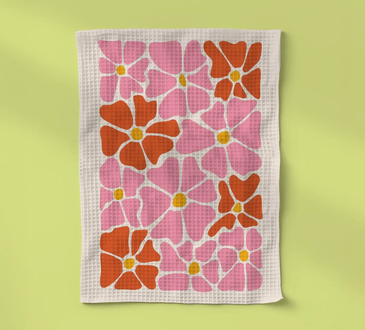 Pink Groovy Flowers Abstract Botanical Flowers canovaccio da cucina da pdigitalprints