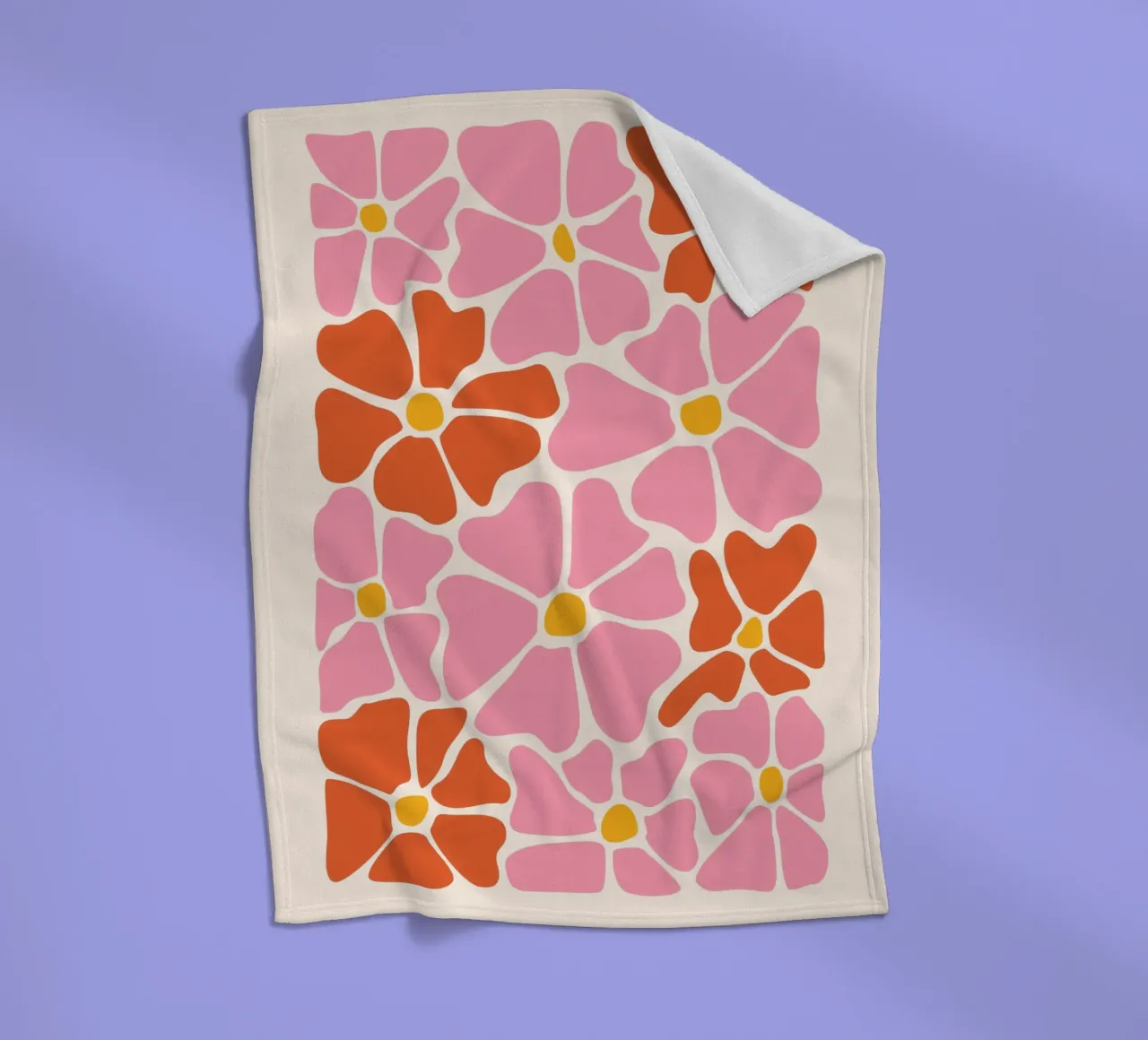 Pink Groovy Flowers Abstract Botanical Flowers coperta in pile da pdigitalprints