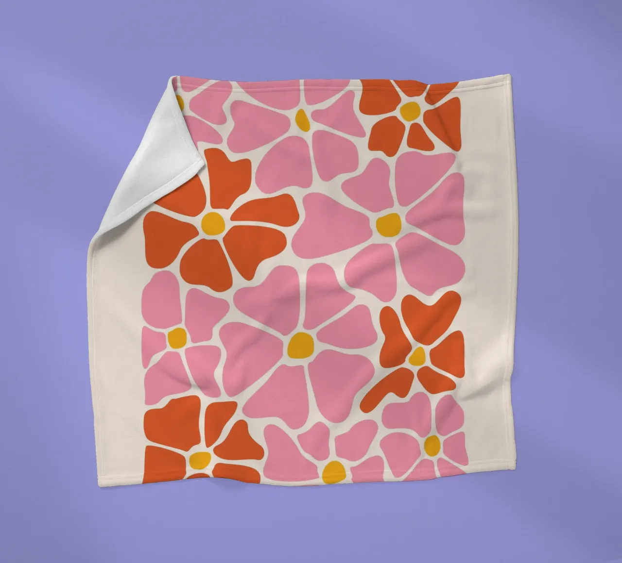 Pink Groovy Flowers Abstract Botanical Flowers coperta in pile da pdigitalprints