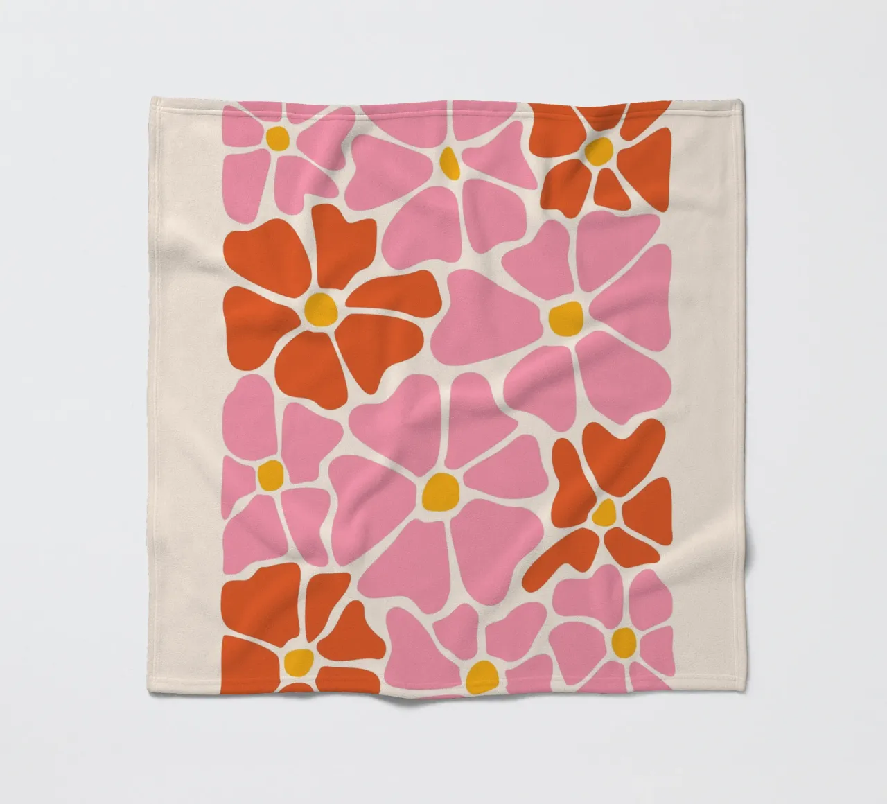Pink Groovy Flowers Abstract Botanical Flowers coperta in pile da pdigitalprints
