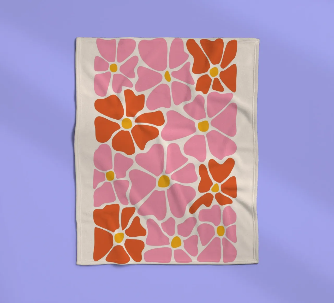 Pink Groovy Flowers Abstract Botanical Flowers coperta in pile da pdigitalprints