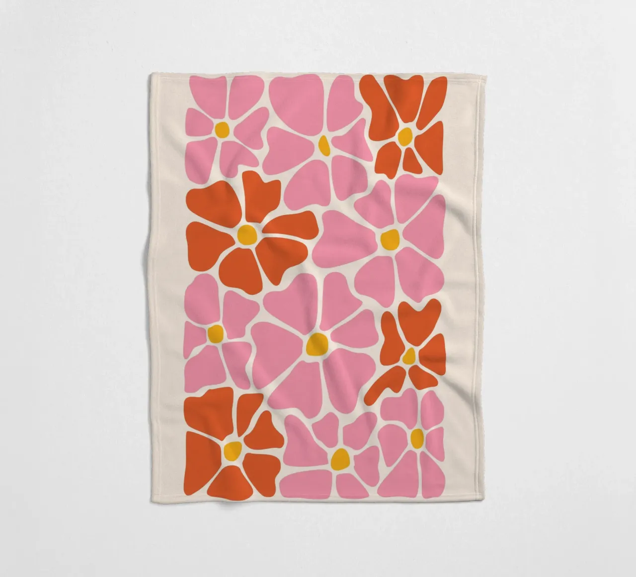 Pink Groovy Flowers Abstract Botanical Flowers coperta in pile da pdigitalprints