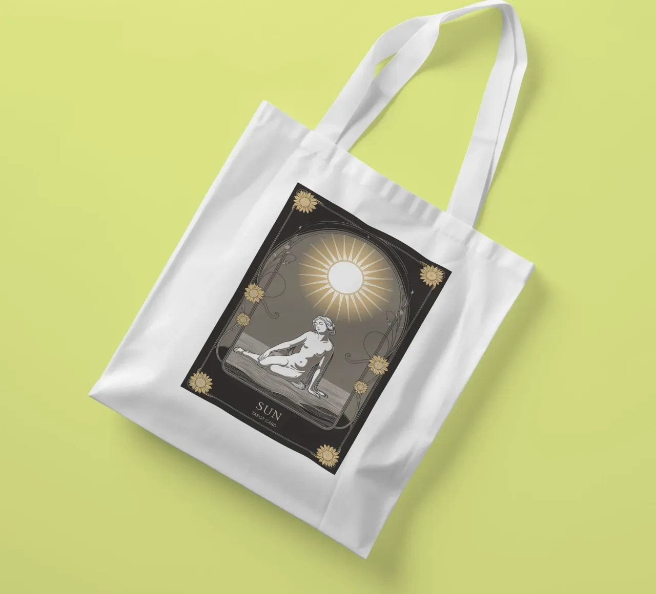 I Tarocchi del Sole - Luce e positività borsa in juta da Mystique & Muse
