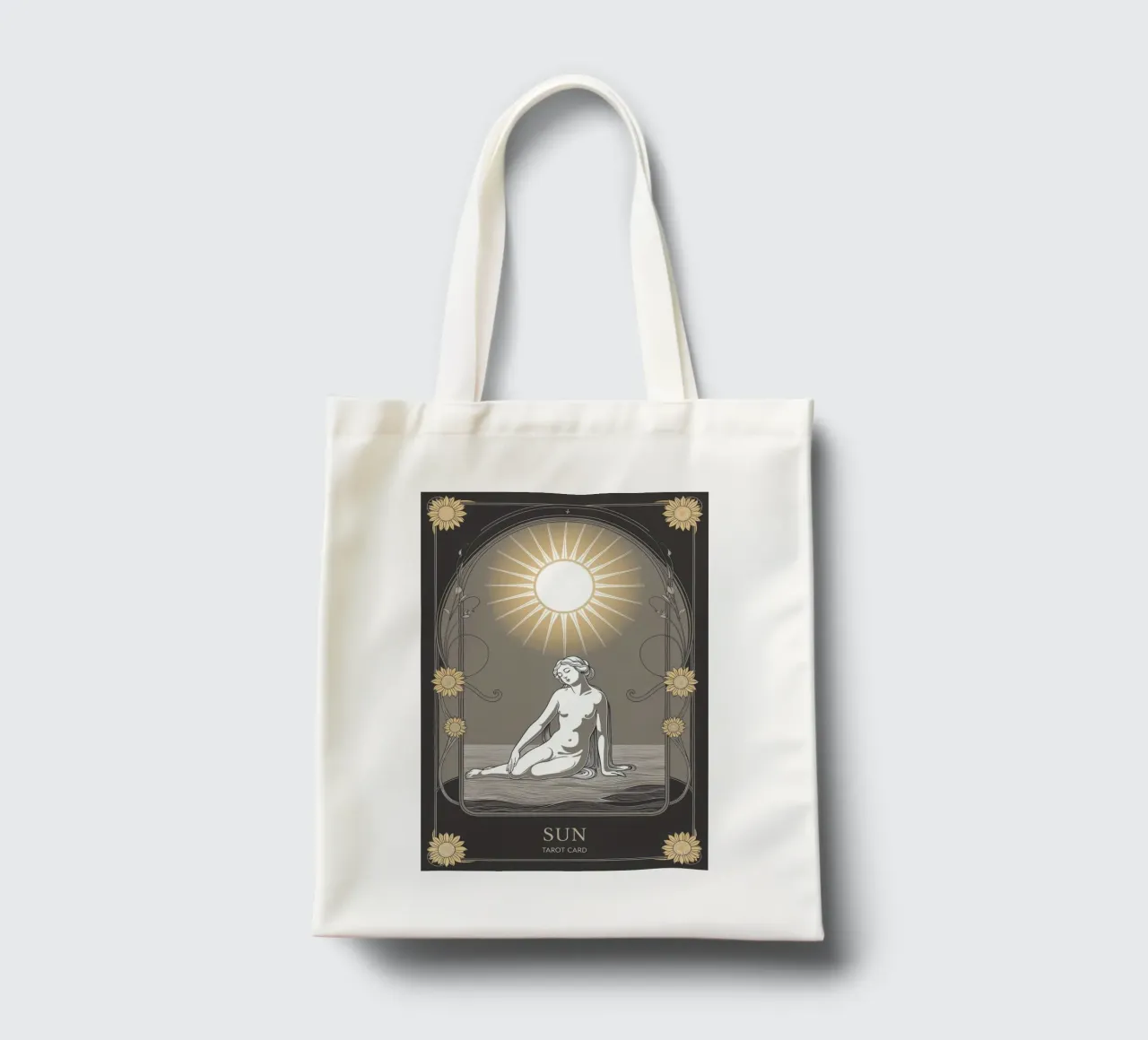 I Tarocchi del Sole - Luce e positività borsa in juta da Mystique & Muse