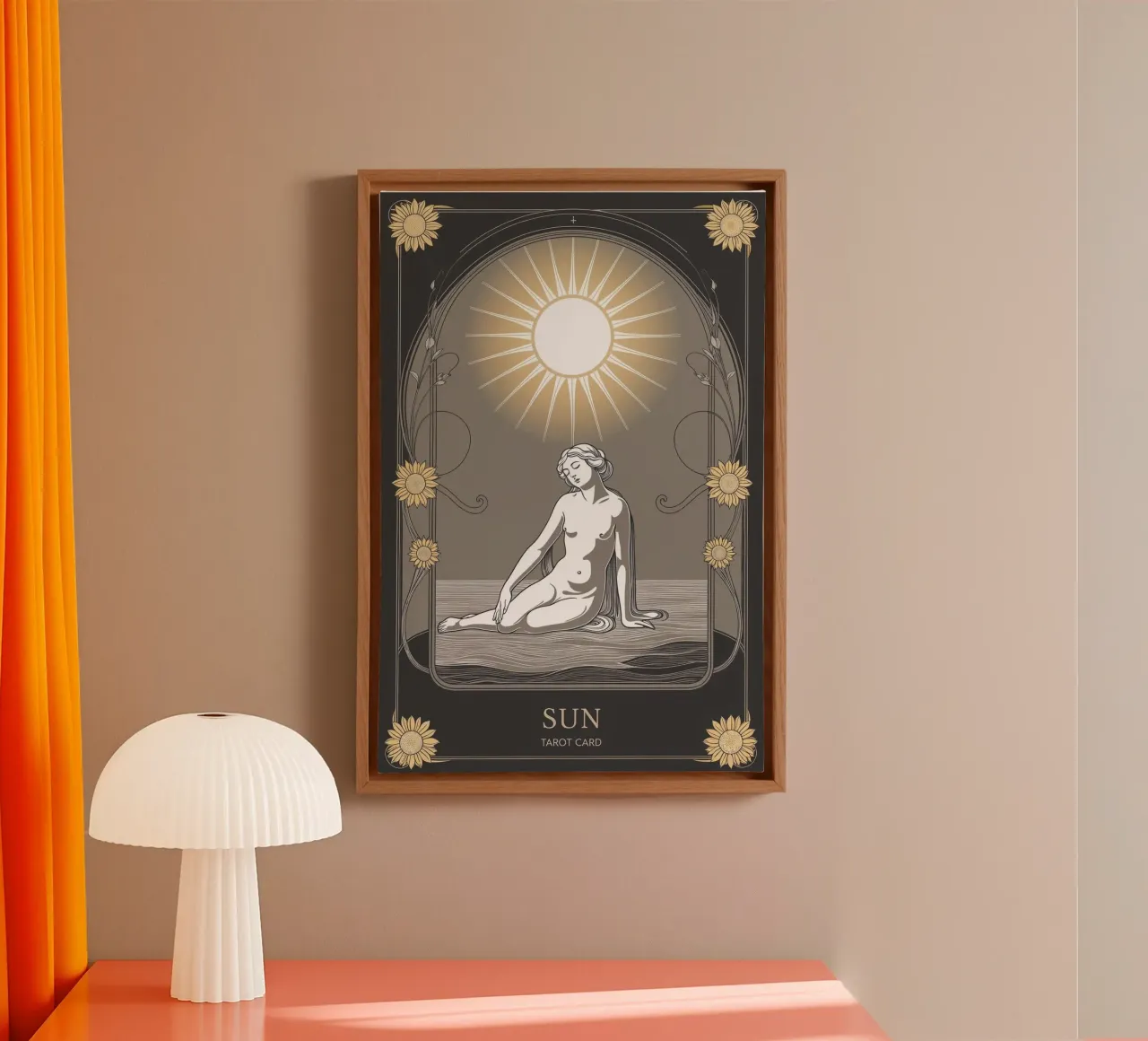 I Tarocchi del Sole - Luce e positività tela con Cornice a cassetta da Mystique & Muse