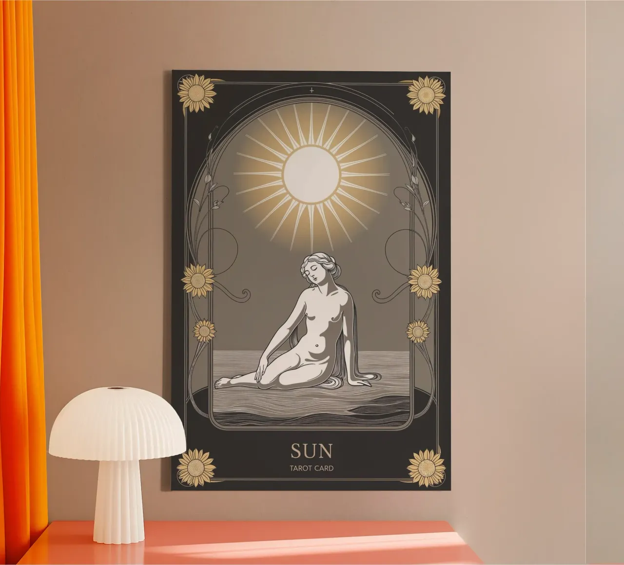 I Tarocchi del Sole - Luce e positività tela con Cornice a cassetta da Mystique & Muse