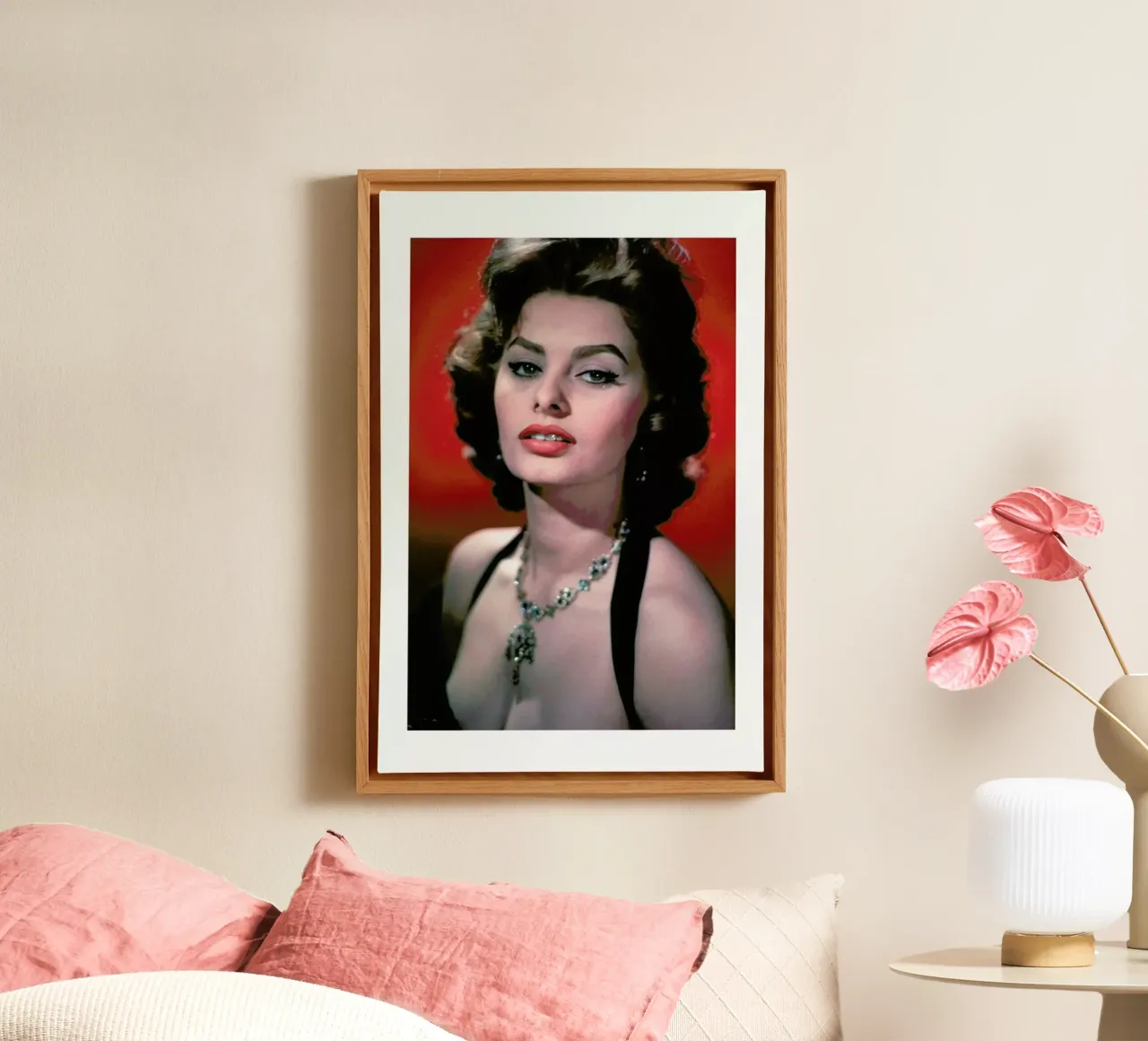 Sophia Loren, circa 1957 tela con Cornice a cassetta da Gallery Print and Art Limited
