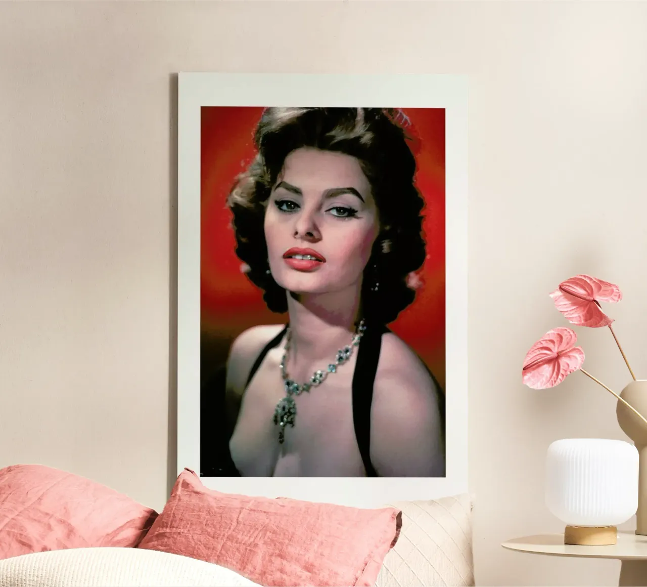 Sophia Loren, circa 1957 tela con Cornice a cassetta da Gallery Print and Art Limited