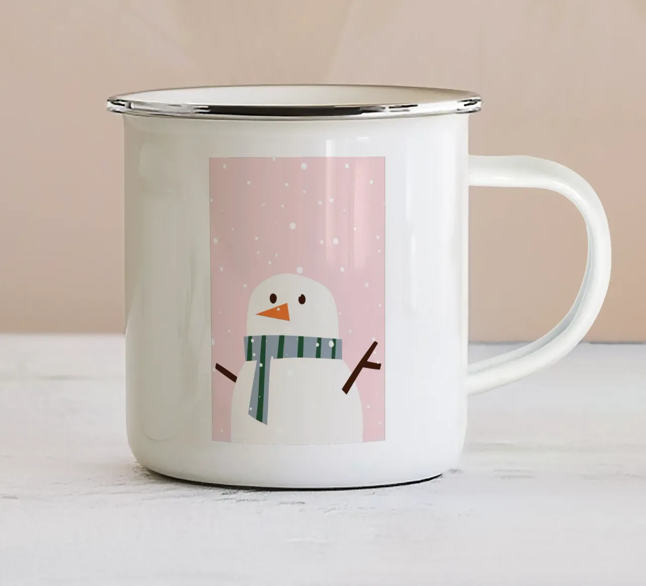 Schneemann tazza in smalto da Ohkimiko