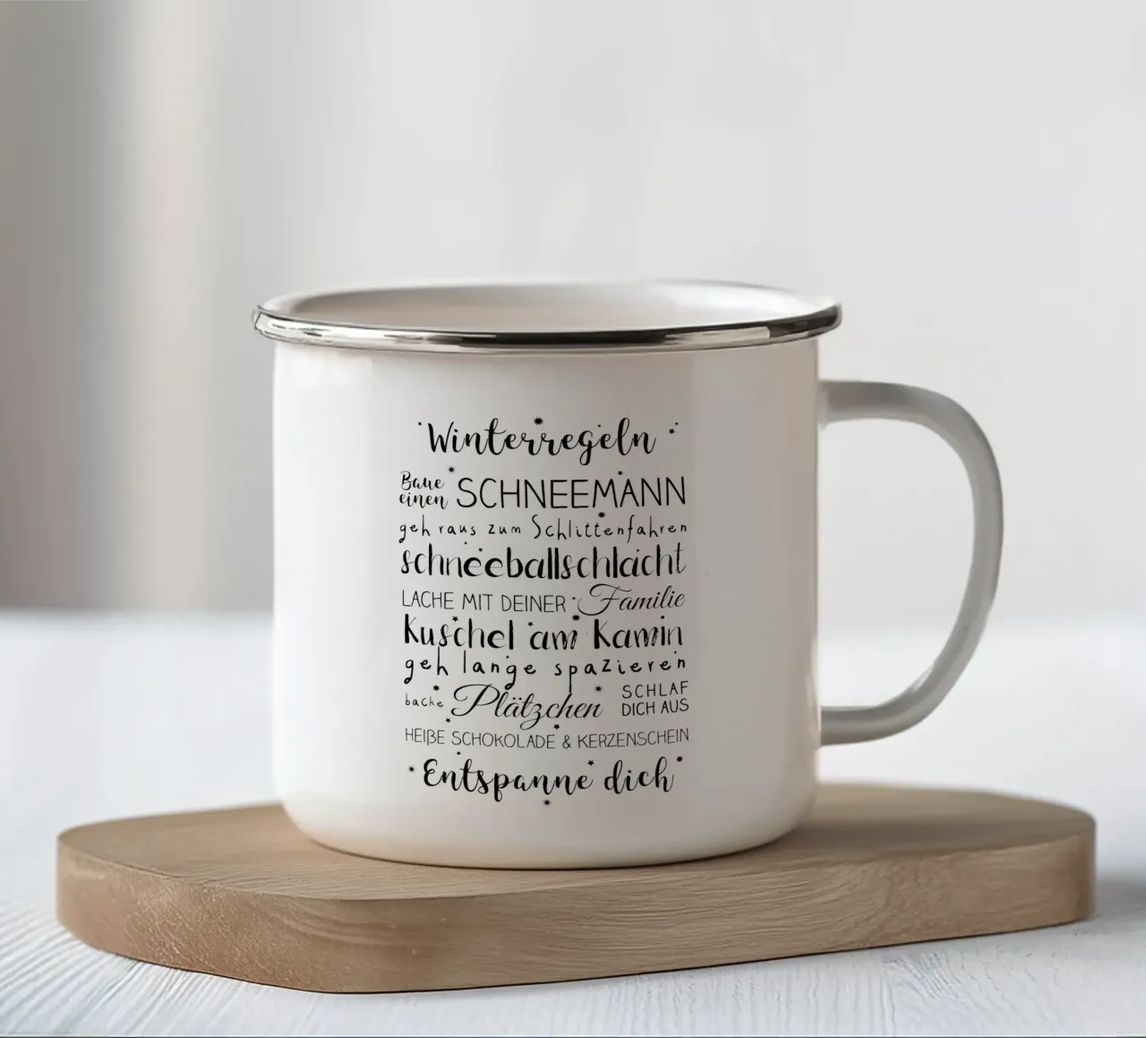 Winterregeln tazza in smalto da Ohkimiko