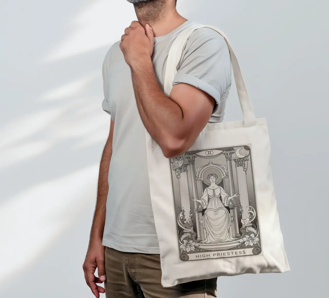 L'Alta Sacerdotessa - Custode della conoscenza sacra borsa in juta da Mystique & Muse