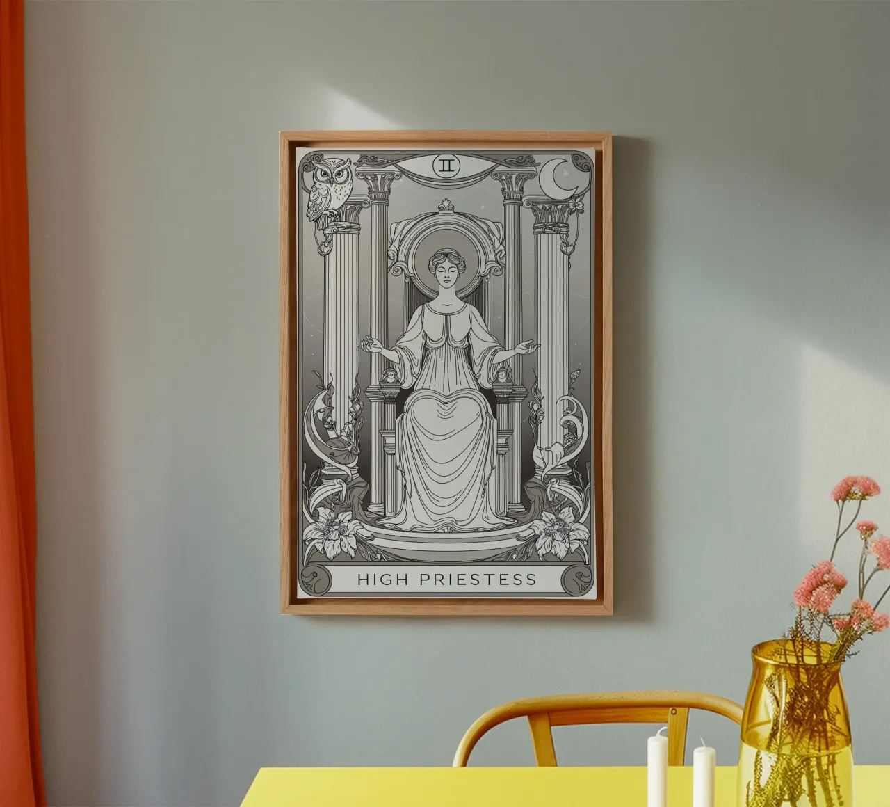 L'Alta Sacerdotessa - Custode della conoscenza sacra tela con Cornice a cassetta da Mystique & Muse