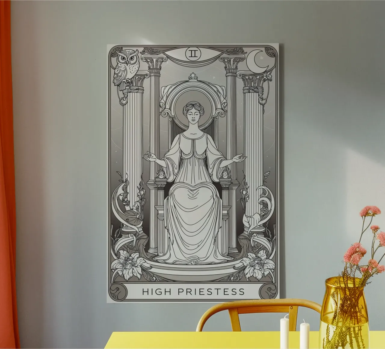 L'Alta Sacerdotessa - Custode della conoscenza sacra tela con Cornice a cassetta da Mystique & Muse