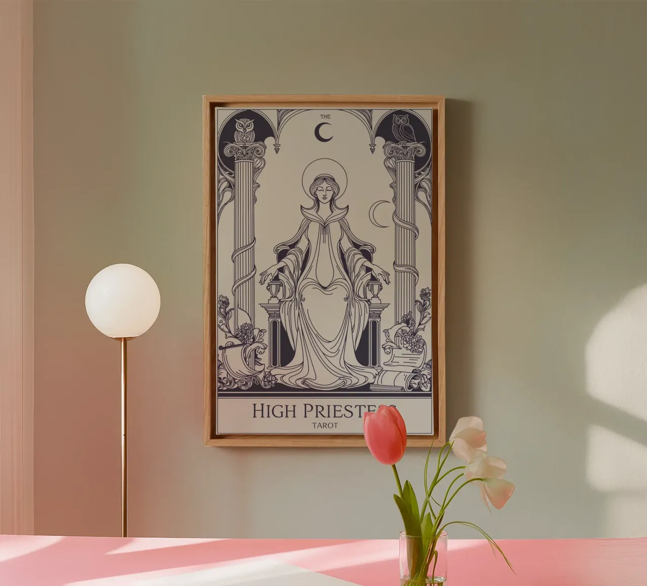The High Priestess – Gateway to Inner Truth canvas with Floater frame by Mystique & Muse