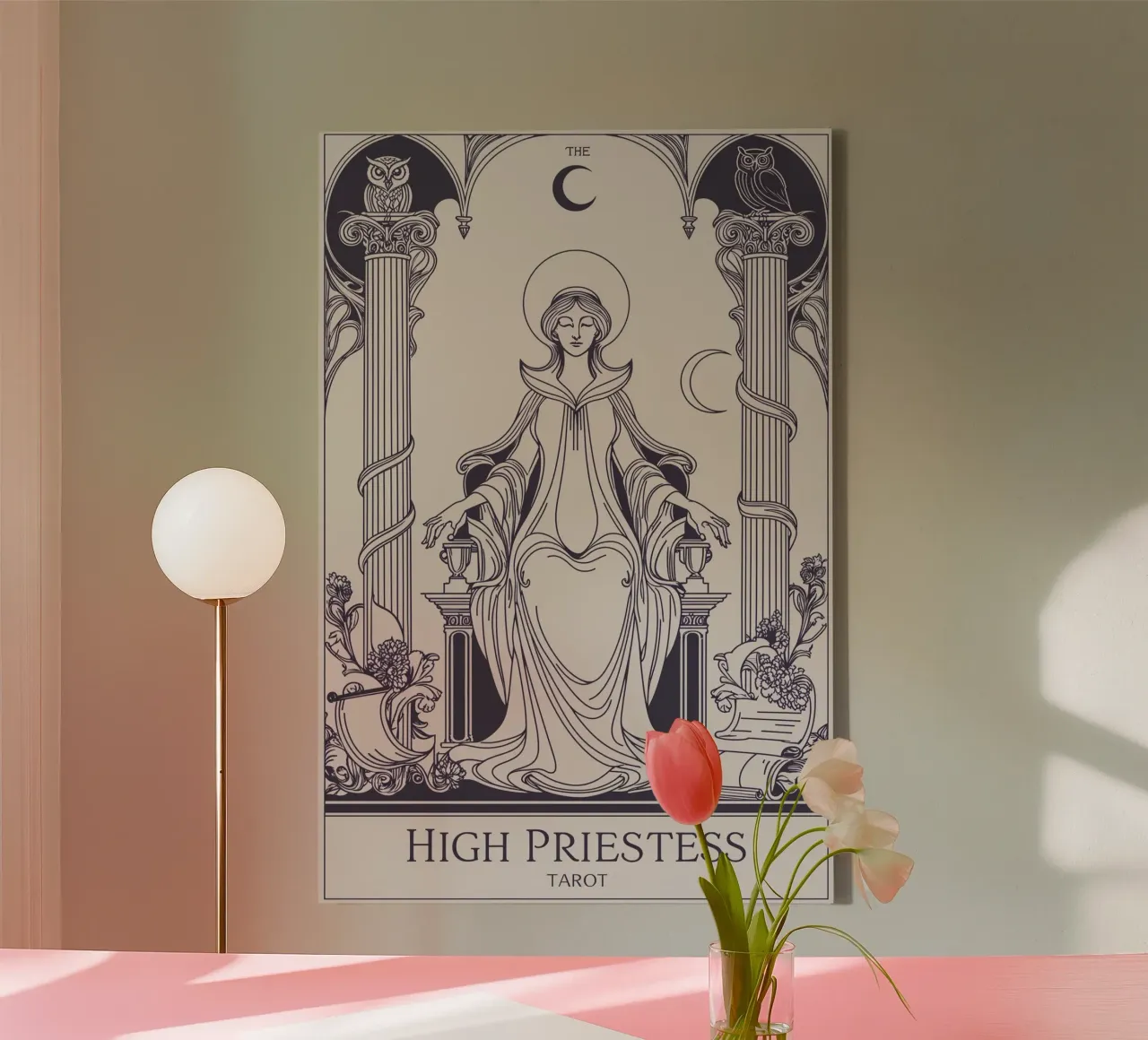 The High Priestess – Gateway to Inner Truth canvas with Floater frame by Mystique & Muse