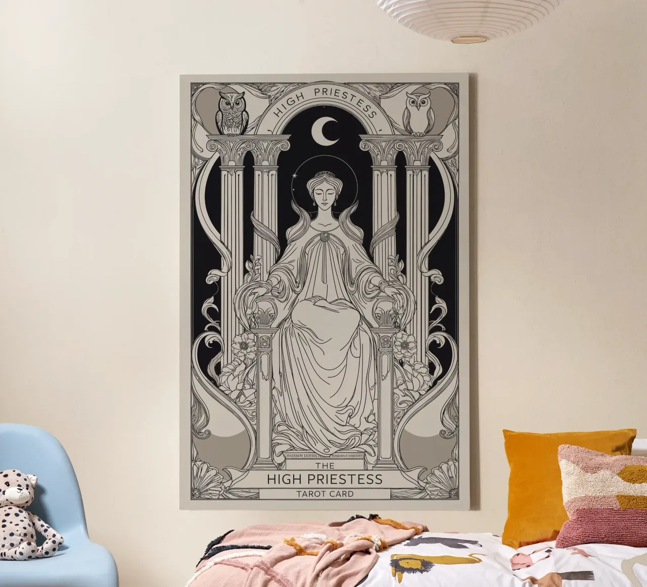 The High Priestess – Guardian of Mysteries canvas with Floater frame by Mystique & Muse