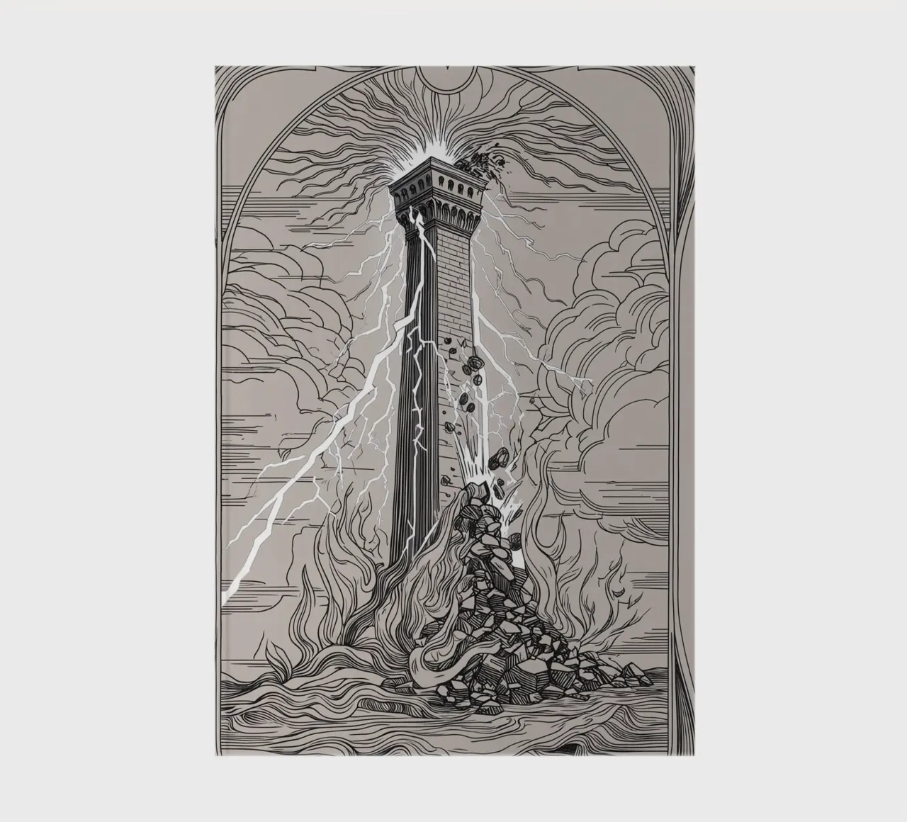 The Tower – Breakdown of False Foundations notebook by Mystique & Muse