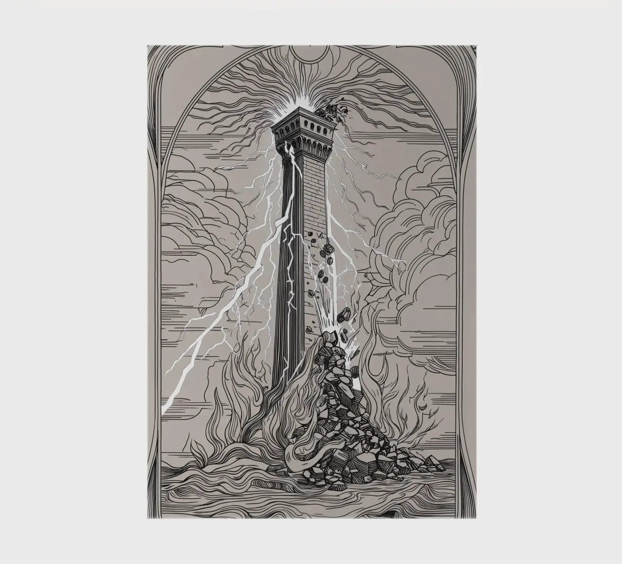 The Tower – Breakdown of False Foundations notebook by Mystique & Muse