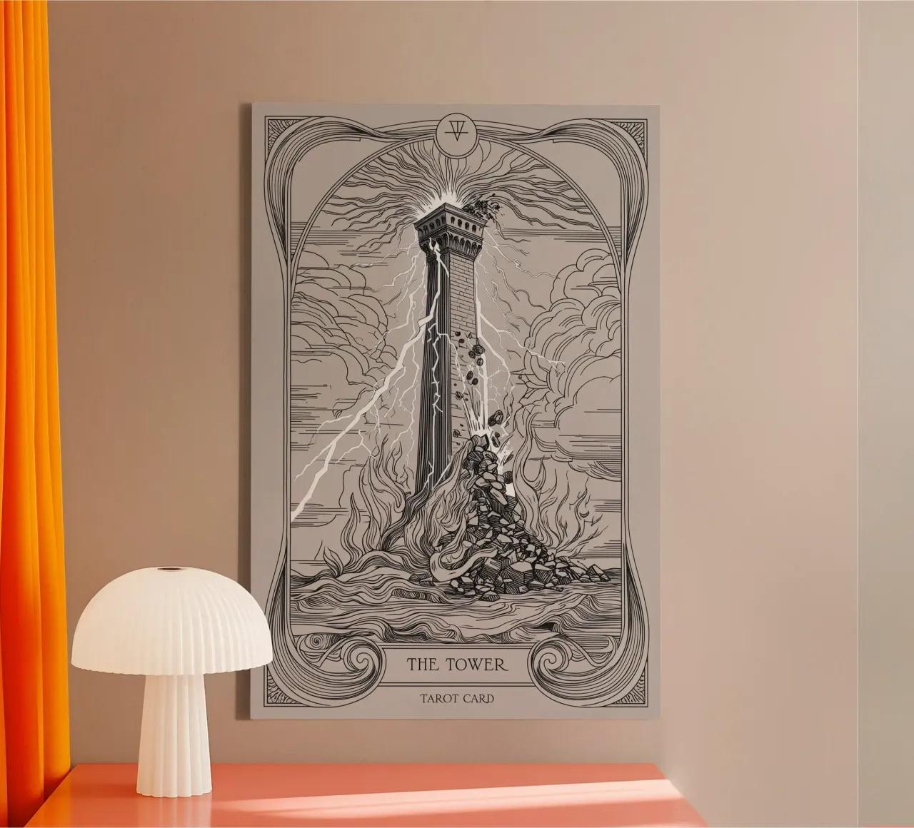 The Tower – Breakdown of False Foundations canvas with Floater frame by Mystique & Muse
