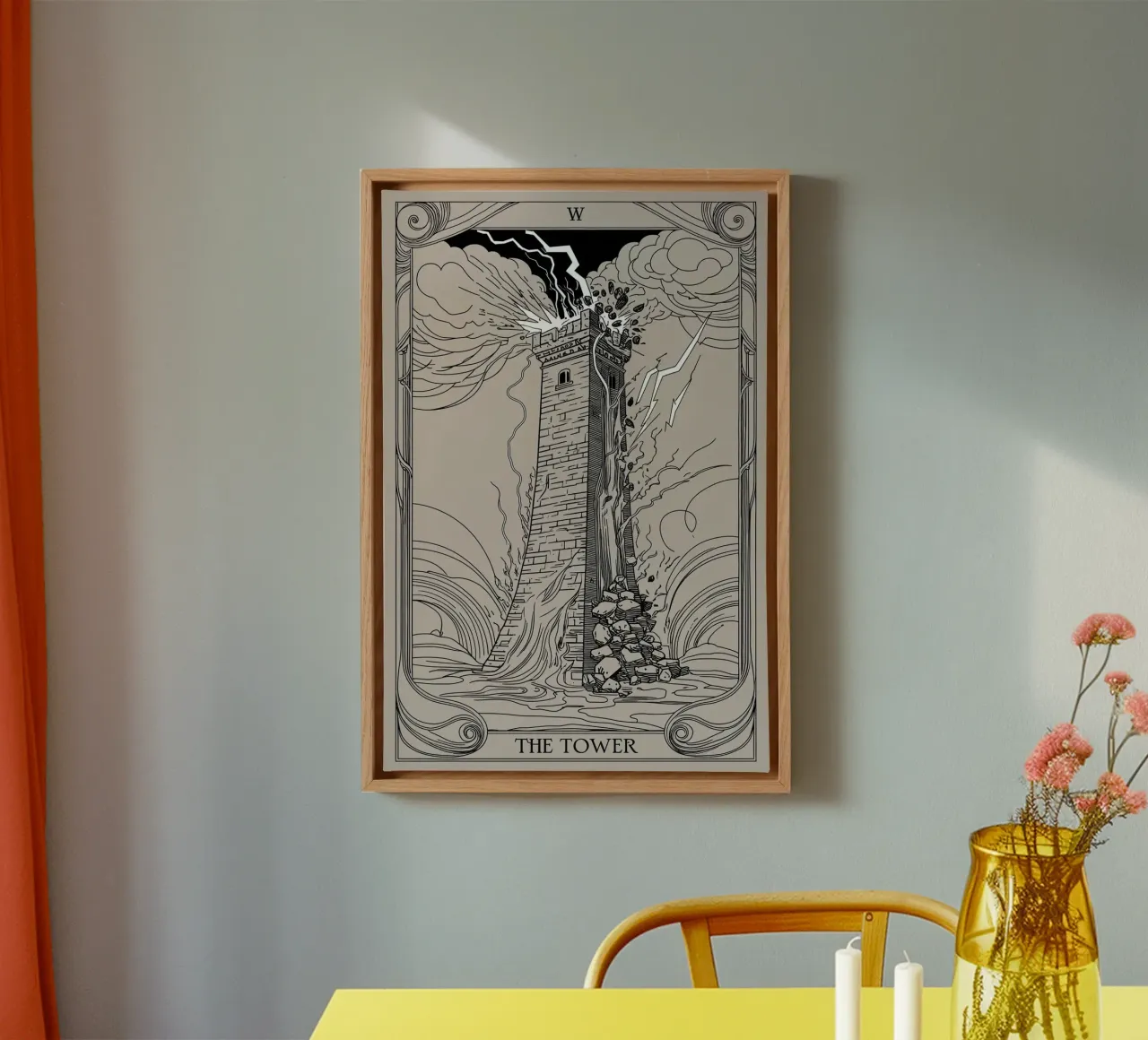 De Toren - Plotselinge chaos en verandering canvas met Baklijst van Mystique & Muse