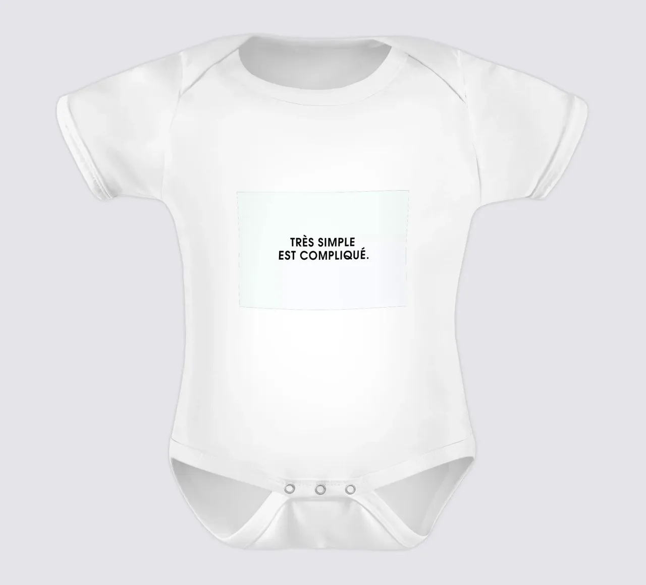 Très simple est compliqué - White short-sleeve baby romper by Intertitres