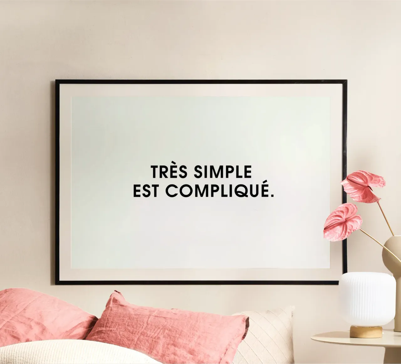 Très simple est compliqué - White poster con telaio in alluminio da Intertitres