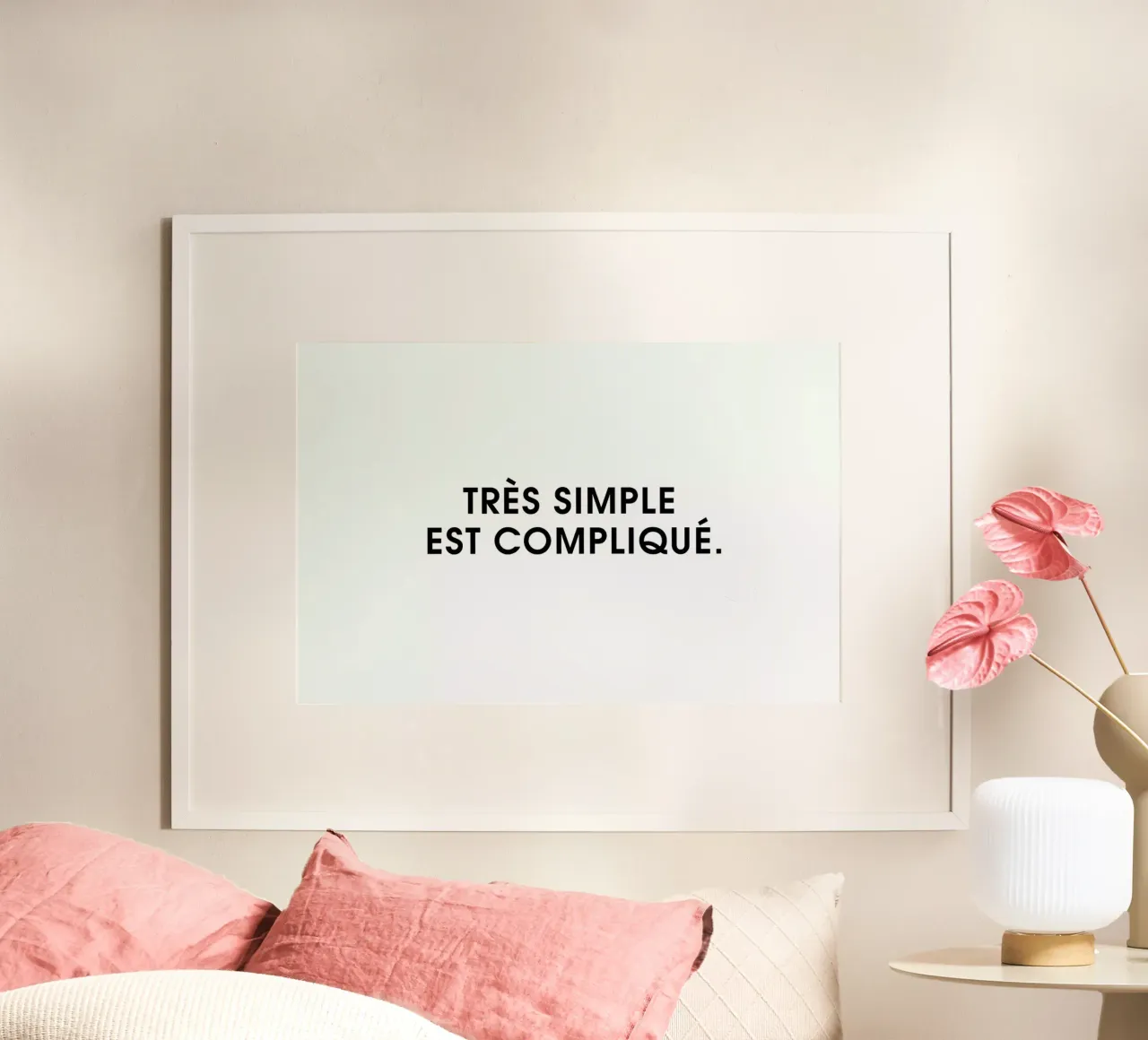 Très simple est compliqué - White poster con telaio in alluminio da Intertitres