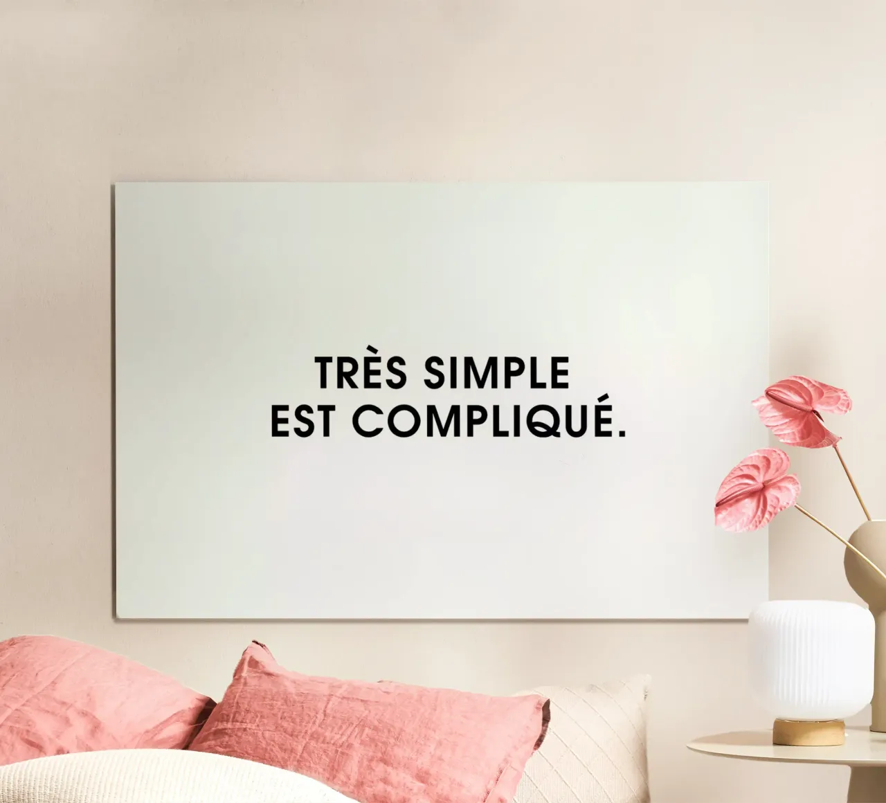 Très simple est compliqué - White poster con telaio in alluminio da Intertitres