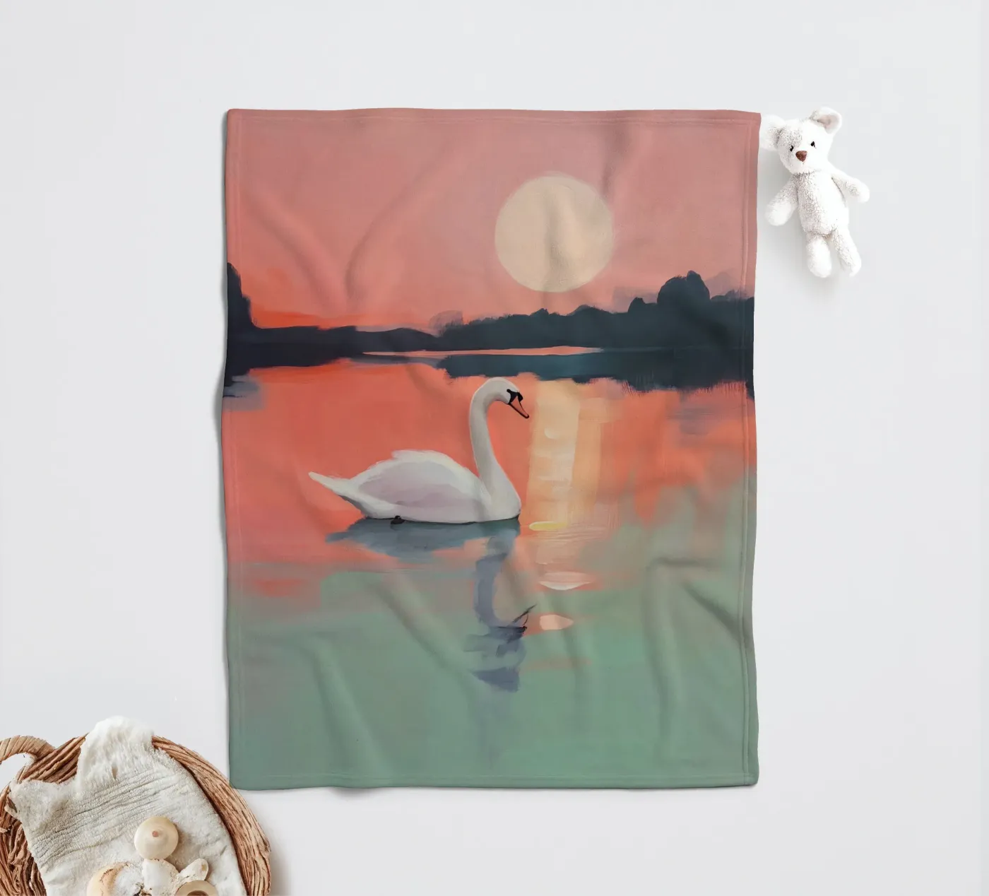 Sunset Harmony Fleecedecke von treechild