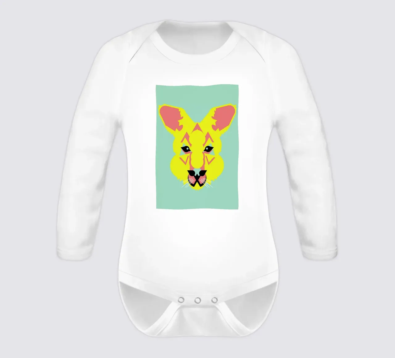 Skippy The Bush Kangaroo long-sleeve baby romper by Gareth Pollock Design