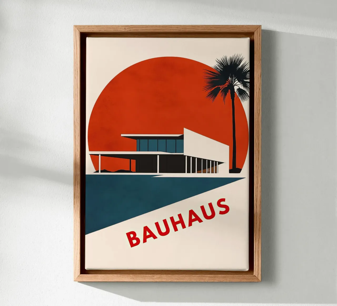 Bauhaus "Visiones de la Bauhaus: El camino hacia la modernidad" lienzo con Marco flotante de Nikis Art Studio